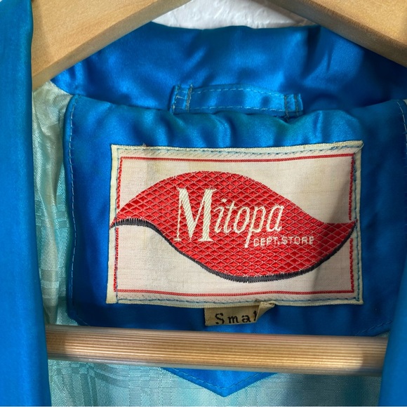 Vintage Mitopa Department Store Blue Satin Dragon Embroidered Asian Robe - Picture 7 of 14